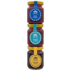Dárkové balení ochucených medů - rybíz/malina/borůvka 3 x 75 g