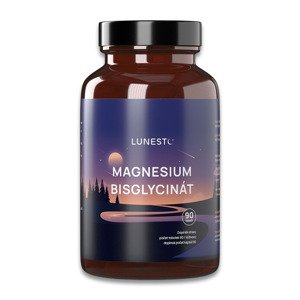 Lunesto Magnesium Bisglycinát, 650 mg, Hořčík 130 mg & Vitamín B6, 90 kapslí