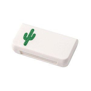Zásobník na kapsle - Bílý s kaktusem, 3 boxy (Balení obsahuje: 1ks)