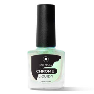 Chrome Liquid 1 - Tekutý chromový prášek, světlý zelený aurora lesk 8 ml